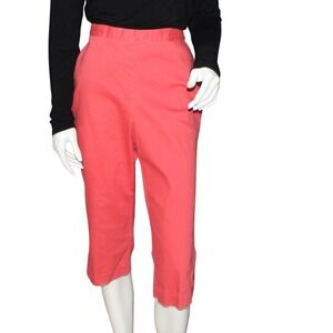 Alfred Dunner Coral Capri Pants Womens Size 10 Elastic Waist Stretch Y2K